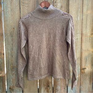 SOFT SURROUNDINGS Women’s Dusty Rose Pink Angora Lacy Sweater Size Small